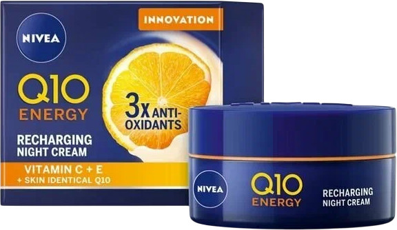 Крем ночной для лица с витамином С и Е « Rechargin» | Q10 Energy | NIVEA