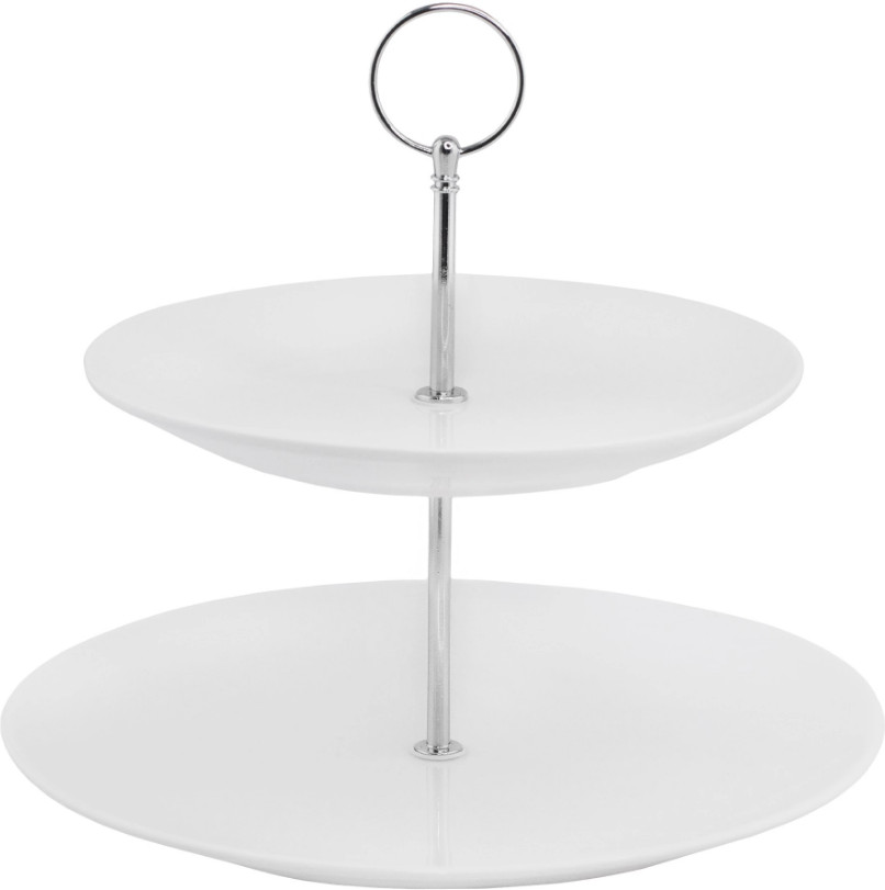 Блюдо-этажерка сервировочное двухъярусное «Bianco» | Bianco | Lenardi