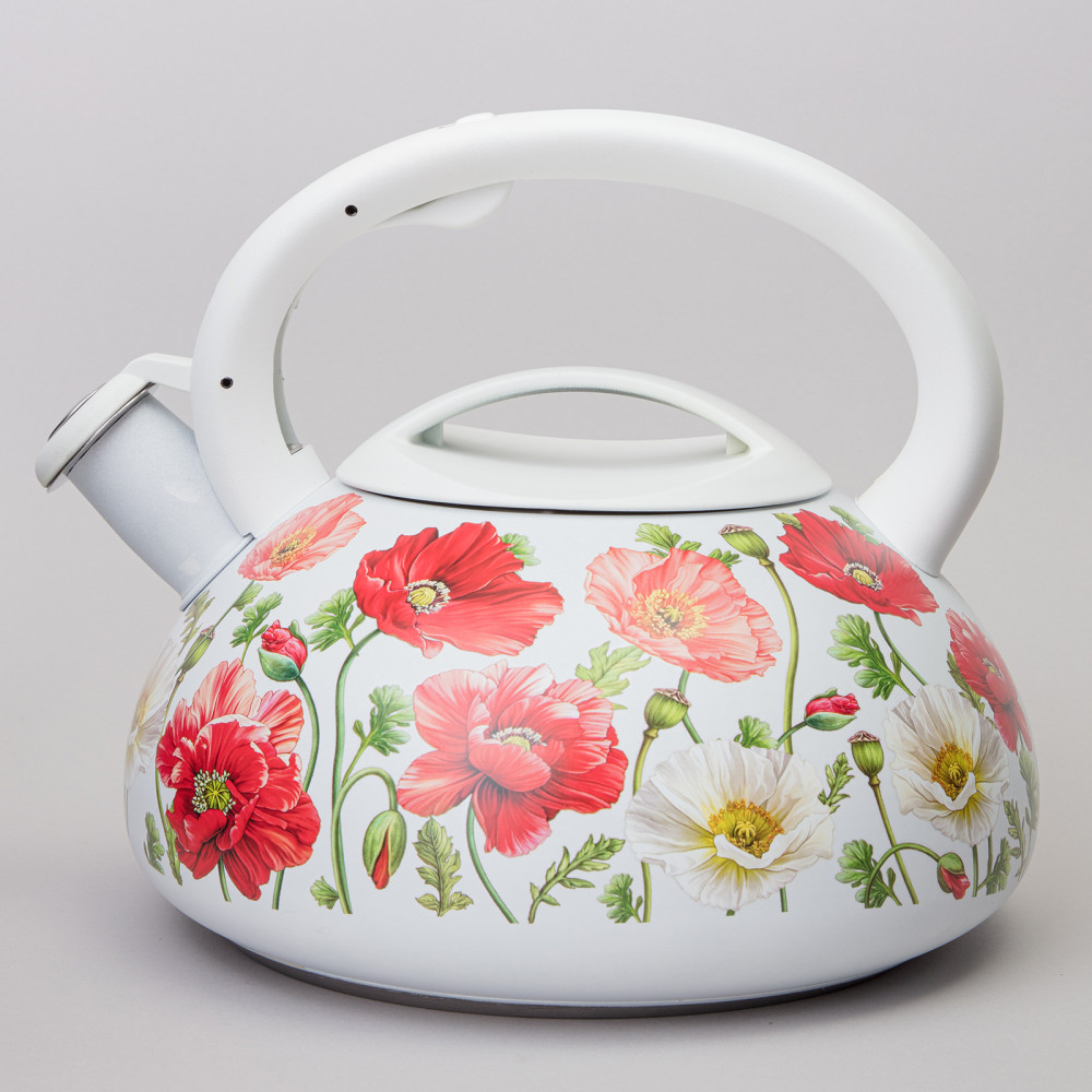 Чайник со свистком «Белые маки» | Белые маки | Agness