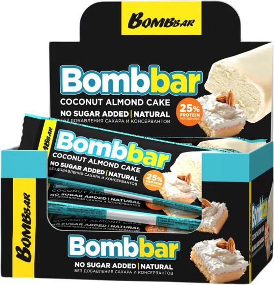 Набор батончиков протеиновых «Миндально-кокосовый торт» | Bombbar
