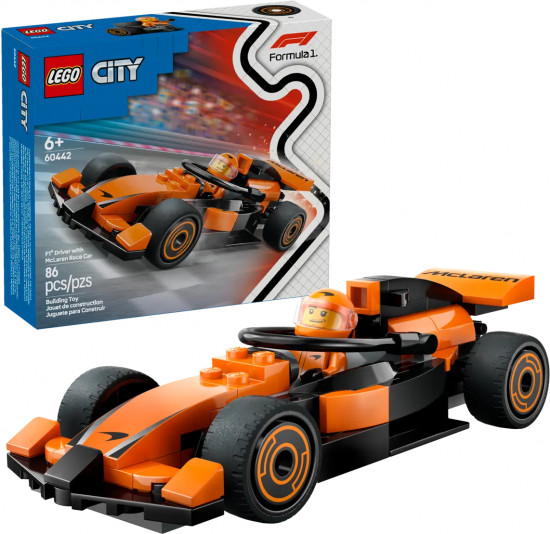 Конструктор LEGO® 60442 Пилот F1 с болидом McLaren