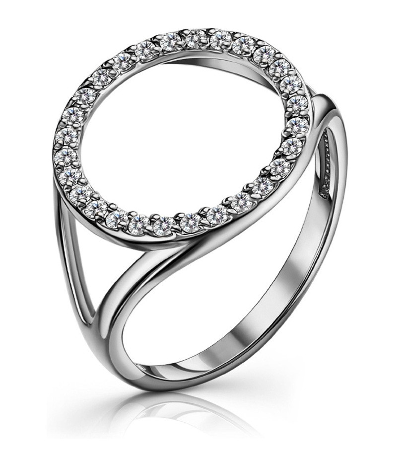 Кольцо из серебра с фианитами | Lucente Silver