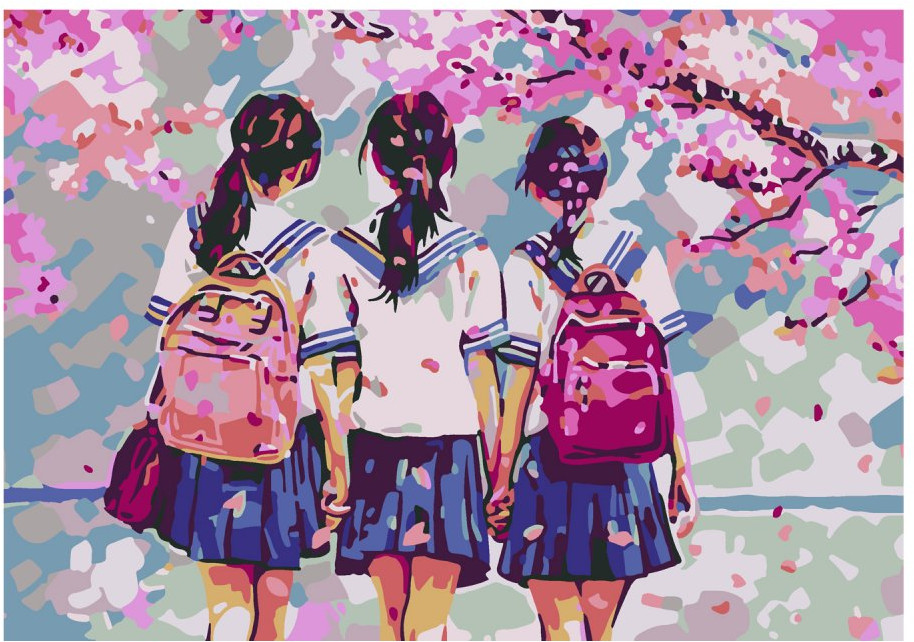 Картина по номерам «Школьные дни» | Lori