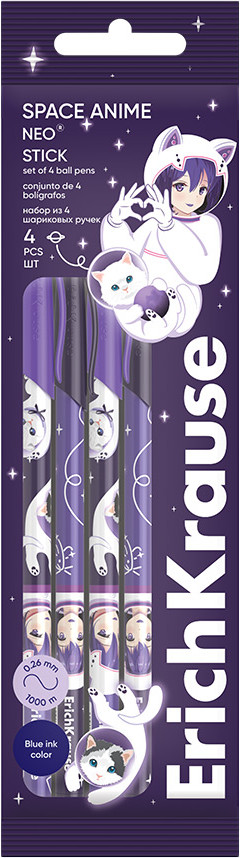 Набор ручек шариковых | Space Anime | Erich Krause