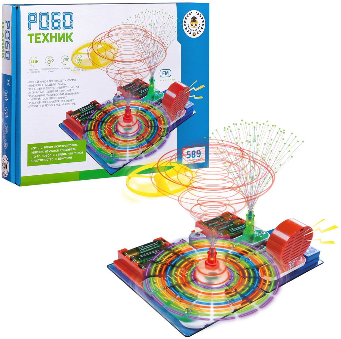 Конструктор электронный «589 вариантов сборки» | Роботехник | Академия игр