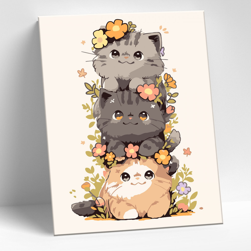 Картина по номерам «Дружные котята» | Molly