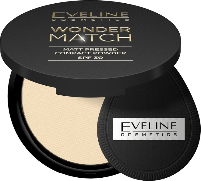 Пудра для лица матирующая SPF30, оттенок 01 Light beige | Wonder match | Eveline Cosmetics