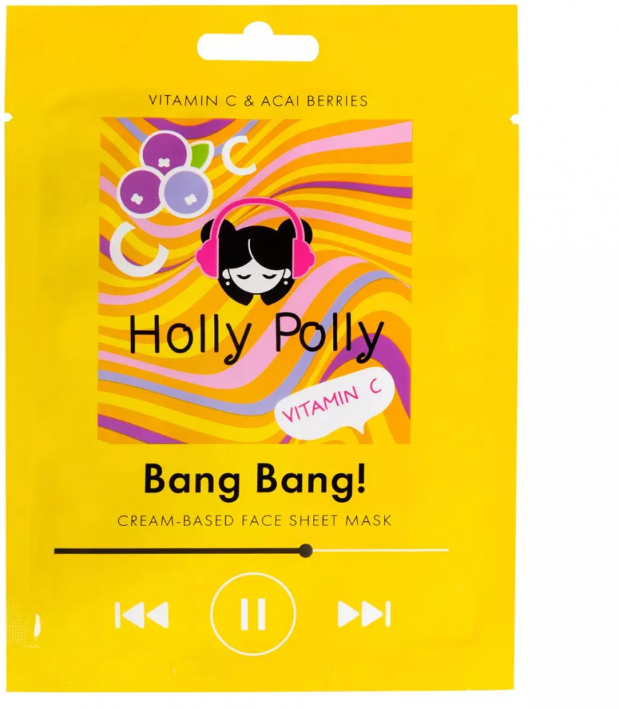 Тканевая маска для лица витаминная «Bang Bang!» | Holly Polly