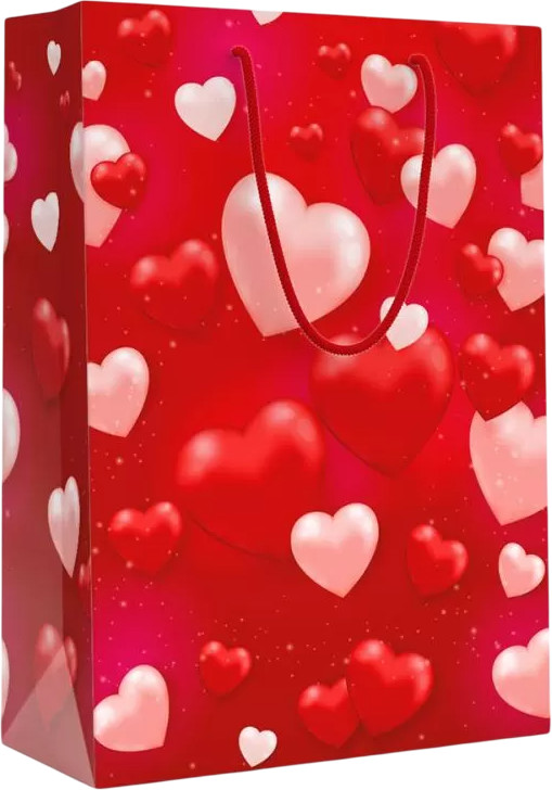 Пакет подарочный «Сердца-шарики» | Горчаков