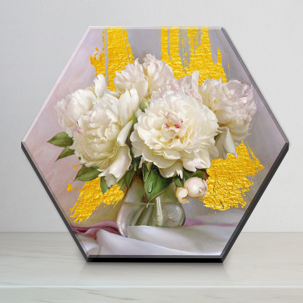 Картина по номерам с поталью «Бузин. Случайный букет» | Гексагон | Флюид