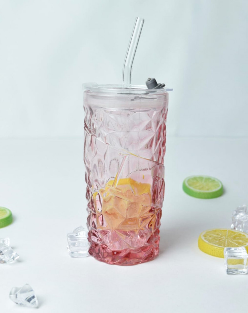 Стакан с трубочкой «I love U»