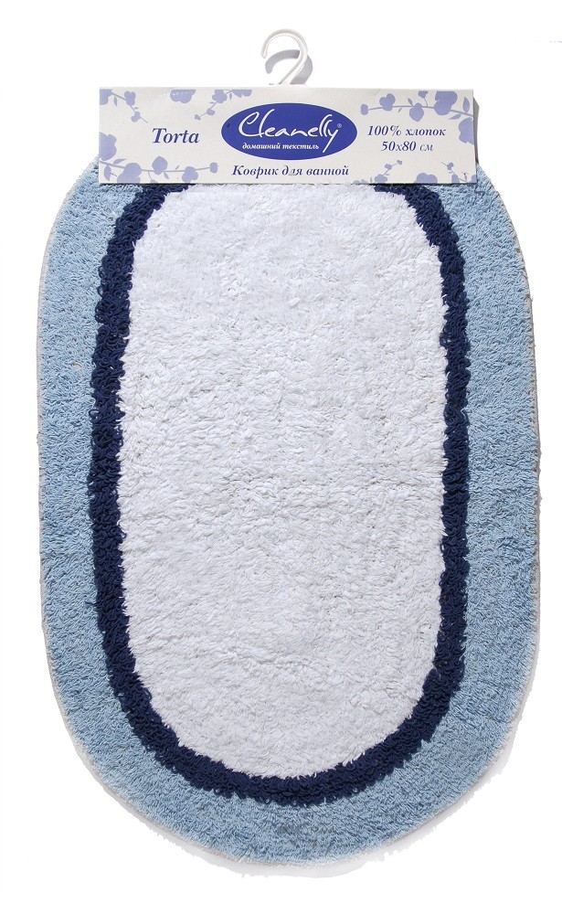 Двусторонний коврик для ванной «Torta» (50х80, 100% хлопок, цвет голубой) | Torta (торта) | ДМ Текстиль