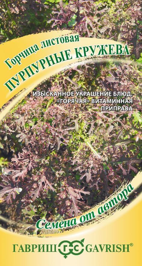 Горчица листовая «Пурпурные кружева» | Семена от автора | Гавриш