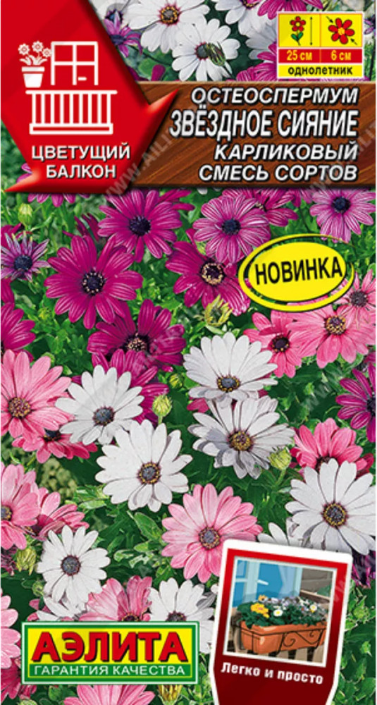 Семена остеоспермума карликового смесь сортов «Звездное сияние» | Цветущий балкон | Аэлита