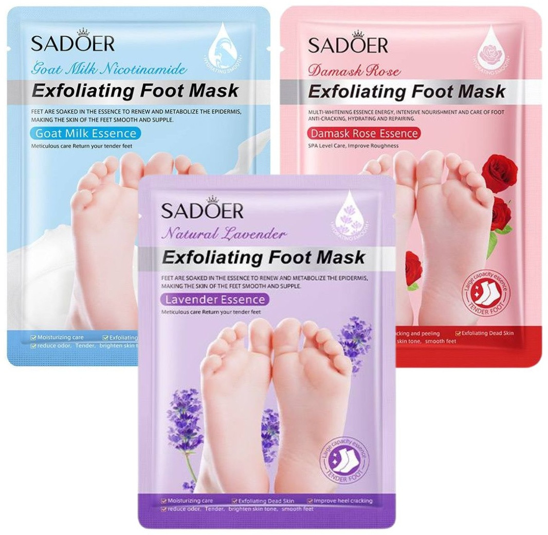 Набор масок-носочков для ног «Rose, lavander, milk» | SADOER