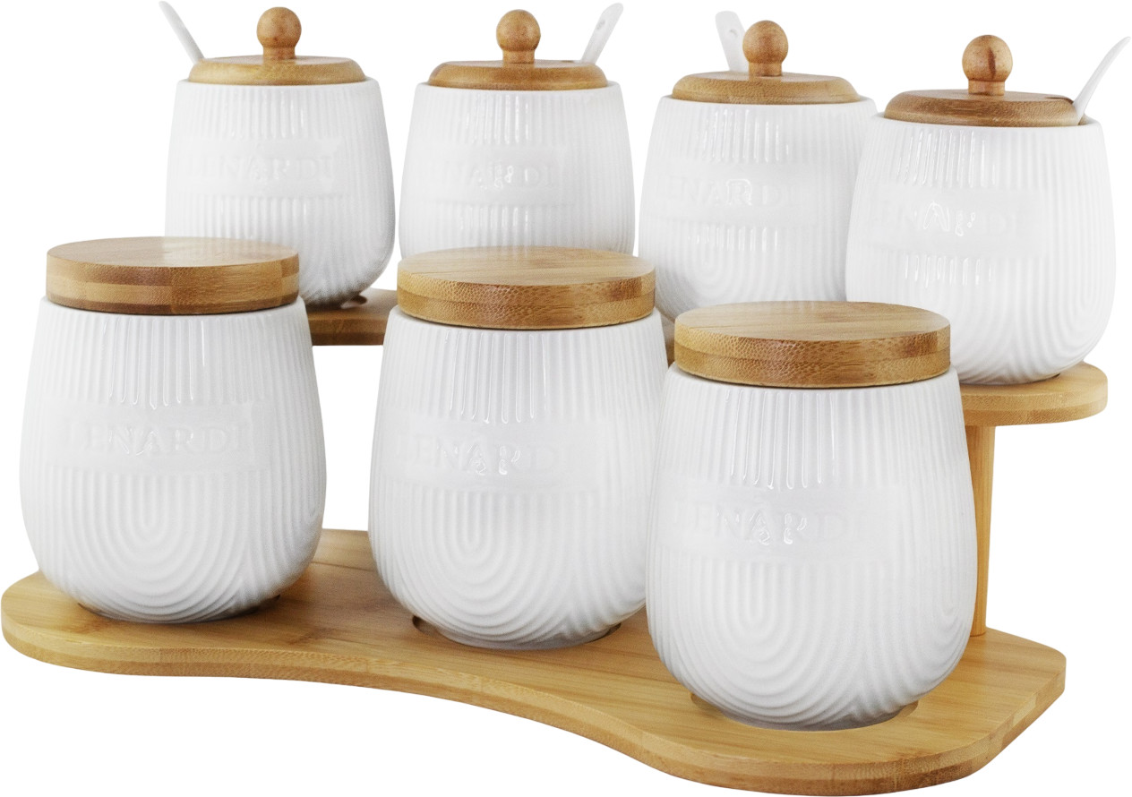 Набор банок с ложками и крышками на подставке «Bamboo» | Bamboo | Lenardi