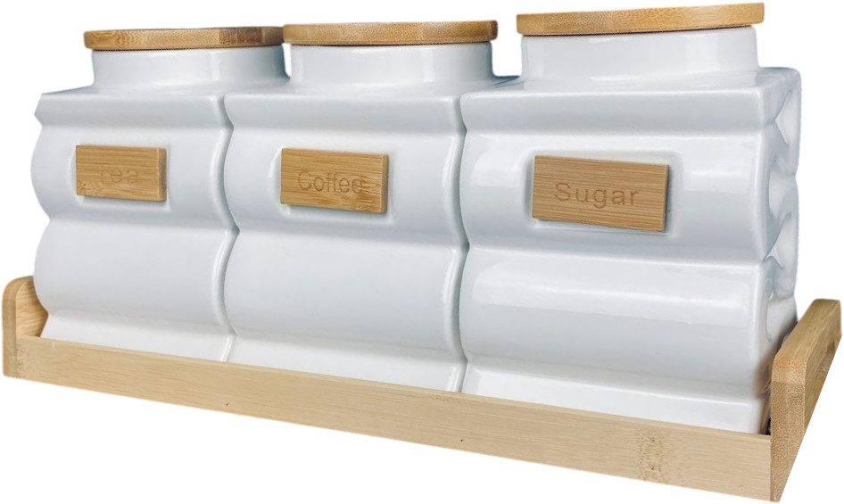 Набор банок с крышками на подставке «Bamboo» | Bamboo | Lenardi