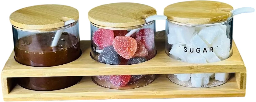 Набор банок с ложками на подставке | Lenardi