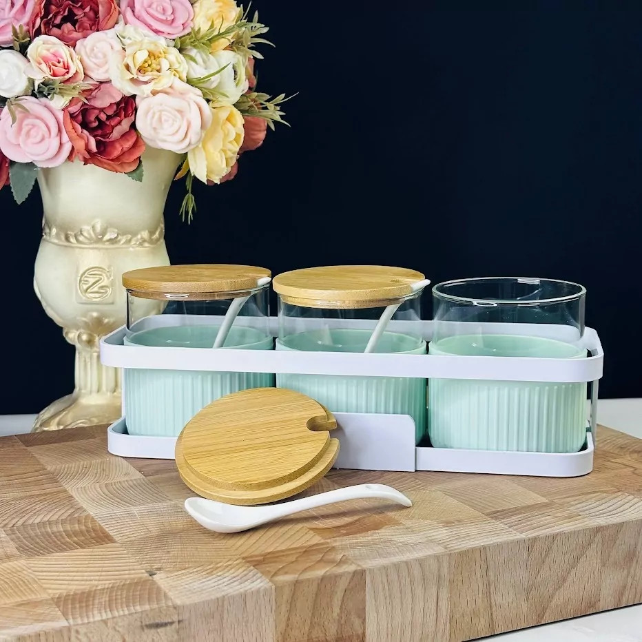 Набор банок с ложками на подставке | Lenardi