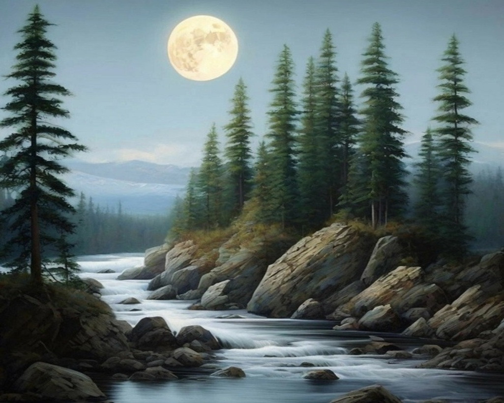 Картина по номерам «Лунная дорожка» | Арт Фея