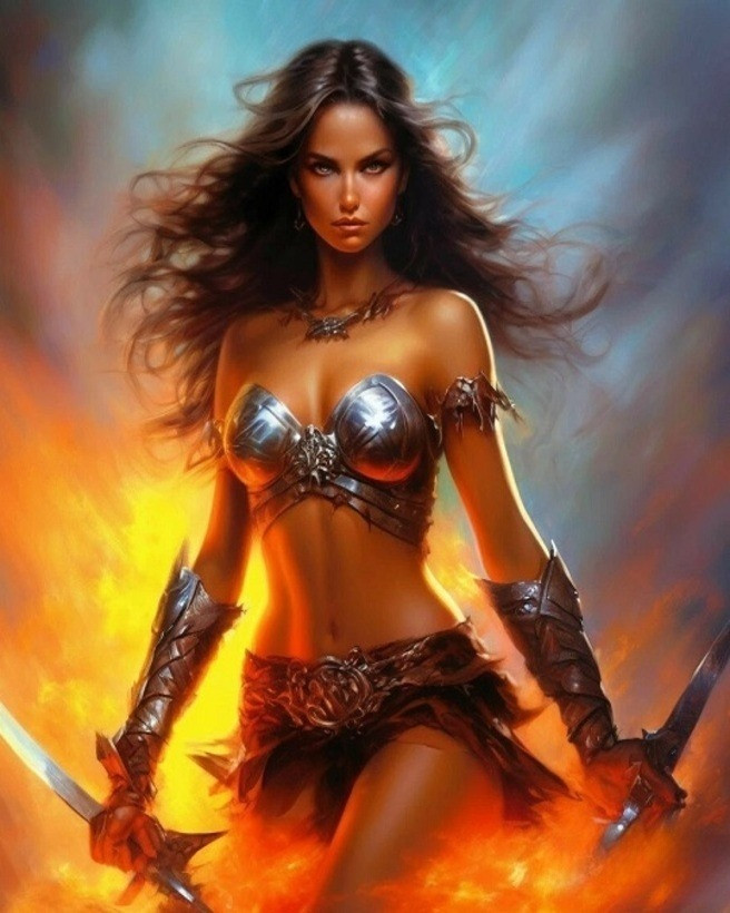 Картина по номерам «Амазонка в огне» | Арт Фея