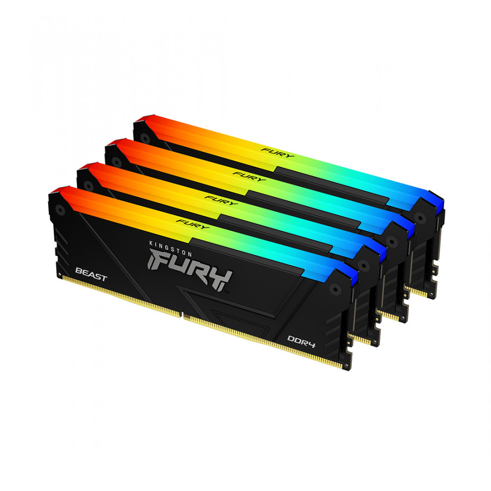 Комплект модулей памяти FURY Beast RGB KF432C16BB2AK4/128 DDR4 128GB (Kit 4x32GB) 3200MHz | Kingston Technology