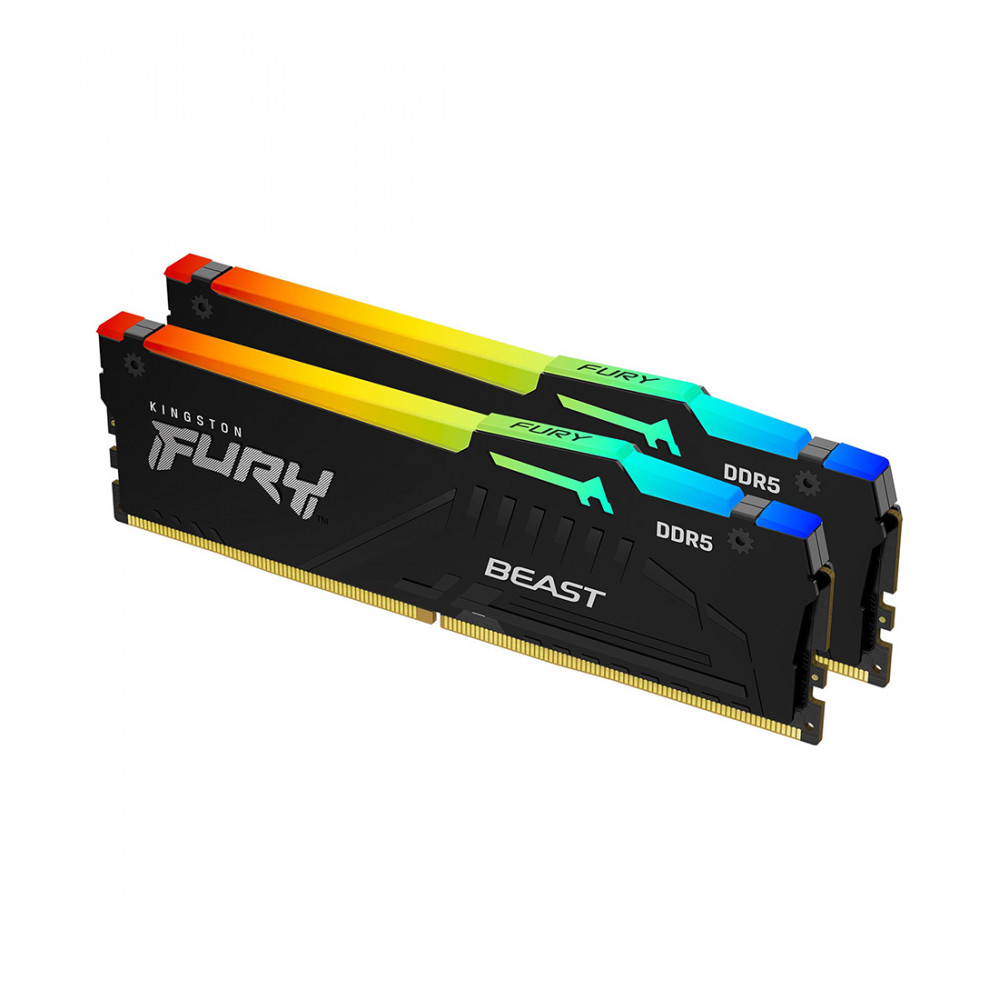 Комплект модулей памяти FURY Beast RGB KF556C40BBAK2-32 DDR5 32GB (Kit 2x16GB) 5600MHz | Kingston Technology