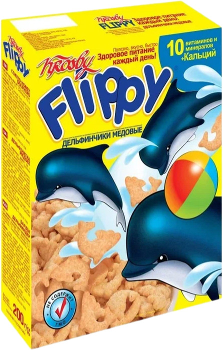 Завтраки готовые витаминизированные глазированные «Flippy. Медовые дельфинчики» | Krosby