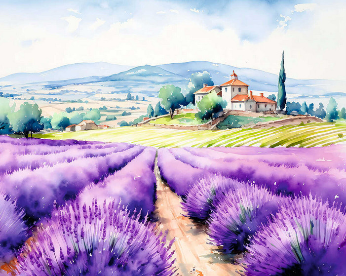 Мозаика алмазная «Лавандовое поле» | Феникс +