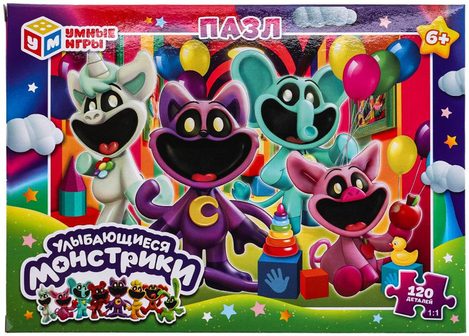 Пазл классический «Улыбающиеся монстрики» | Умные игры
