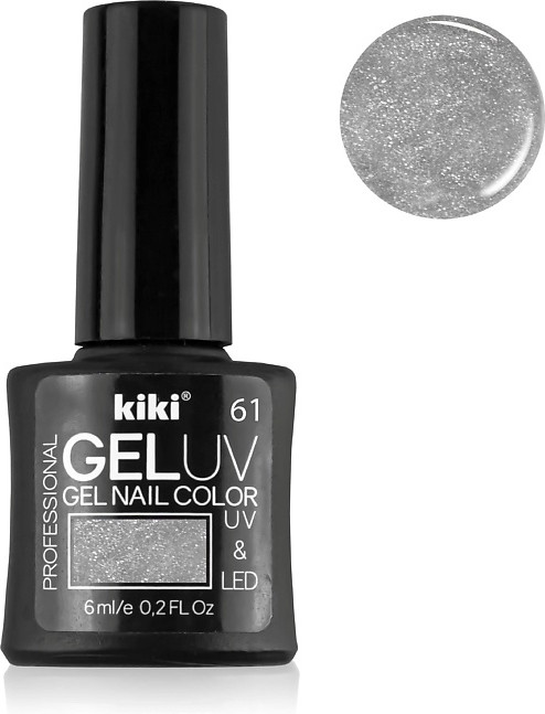 Гель-лак для ногтей «Gel Uv & Led», оттенок 61 Серебряный фейерверк | Kiki
