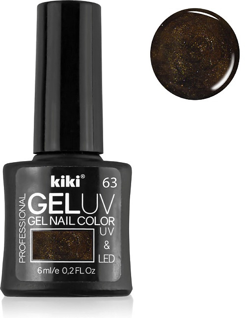 Гель-лак для ногтей «Gel Uv & Led», оттенок 63 Зеленая галактика | Kiki