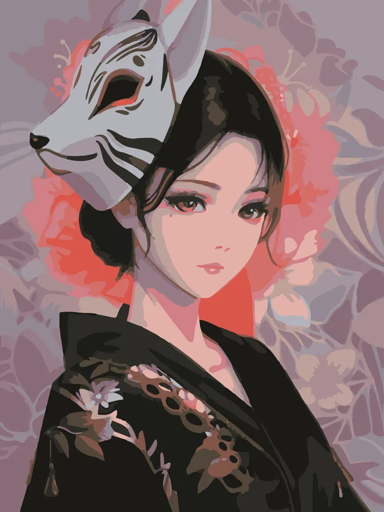 Картина по номерам «Леди Кицунэ» | Lori