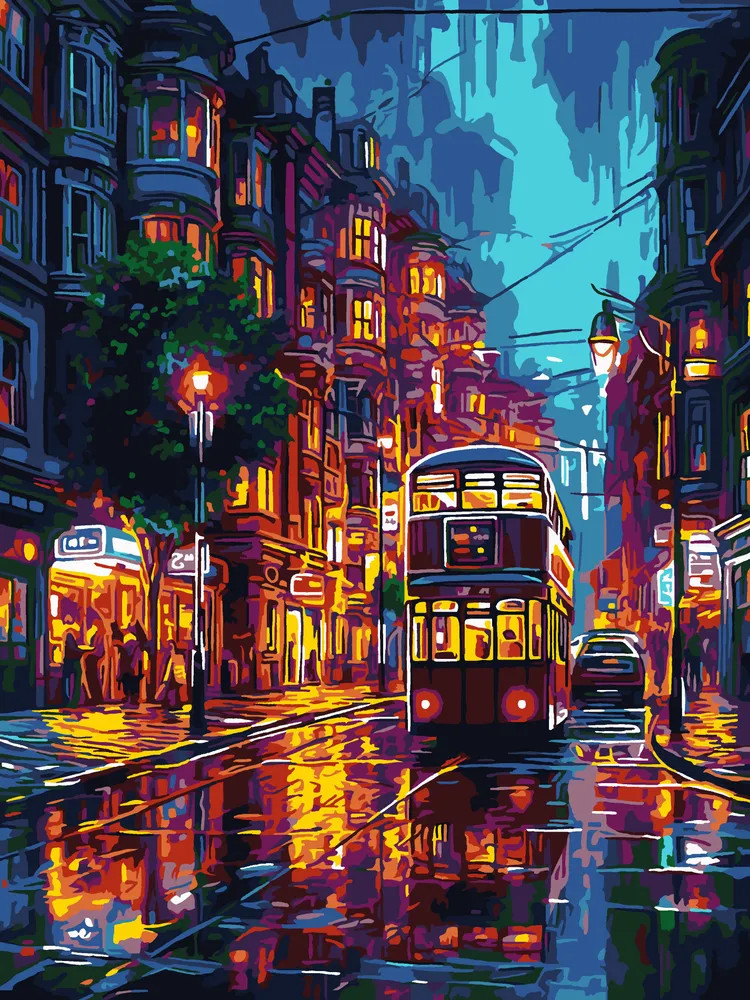 Картина по номерам «Ночной автобус» | Lori