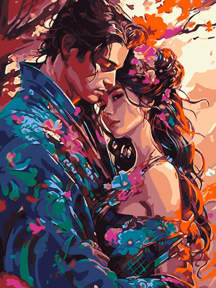 Картина по номерам «Любовь под сакурой» | Lori