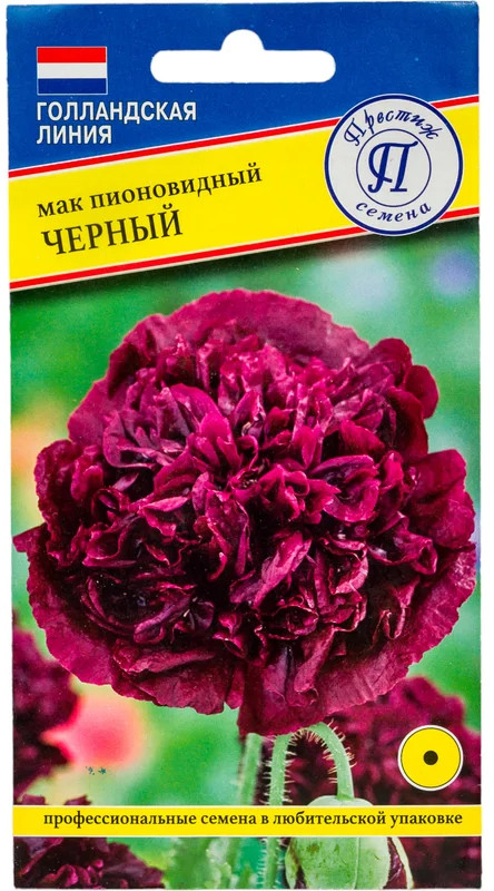 Семена мака пионовидного «Чёрный» | Голландская линия | Престиж семена