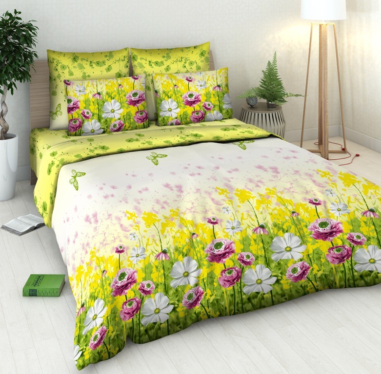 Комплект постельного белья «Солнечный рассвет» с 3D эффектом (арт. 4204/1, 1,5-спальный, бязь, 2 наволочки 70х70) | Природа-матушка | ТДЛ Текстиль