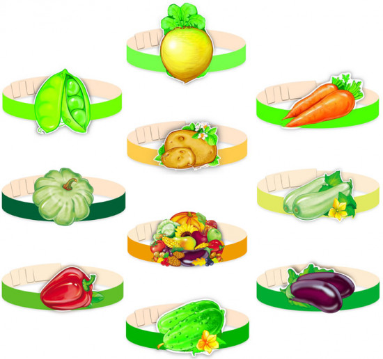 Комплект масок-ободков «Овощи»