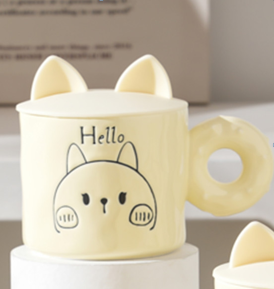 Кружка с крышкой «Kitty hello» | Toki