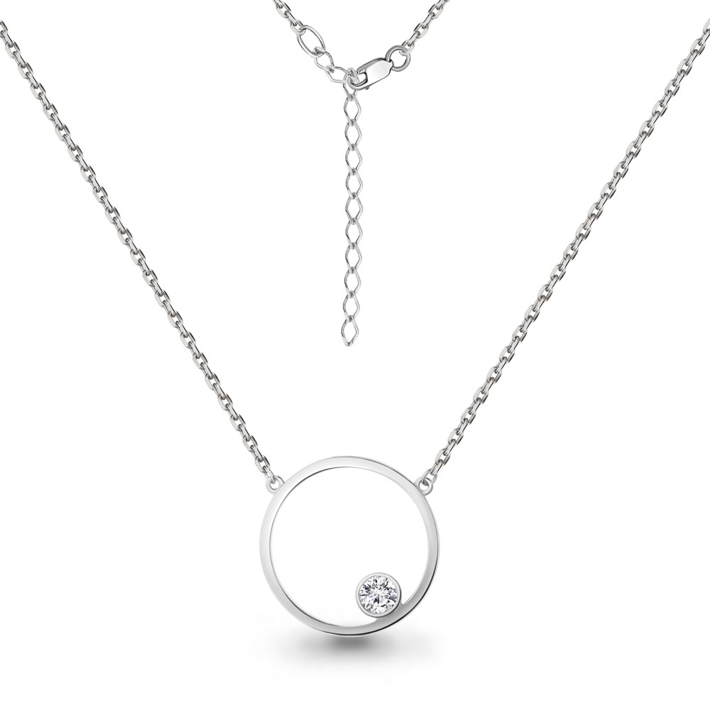 Колье из серебра с фианитом | Aquamarine