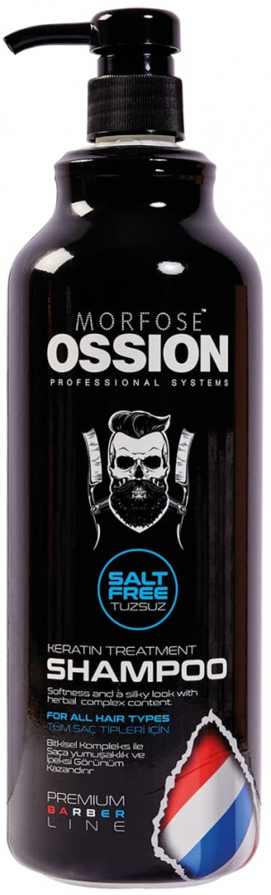 Шампунь для волос бессульфатный «Salt Free Shampoo» | Ossion Premium barber line | Morfose