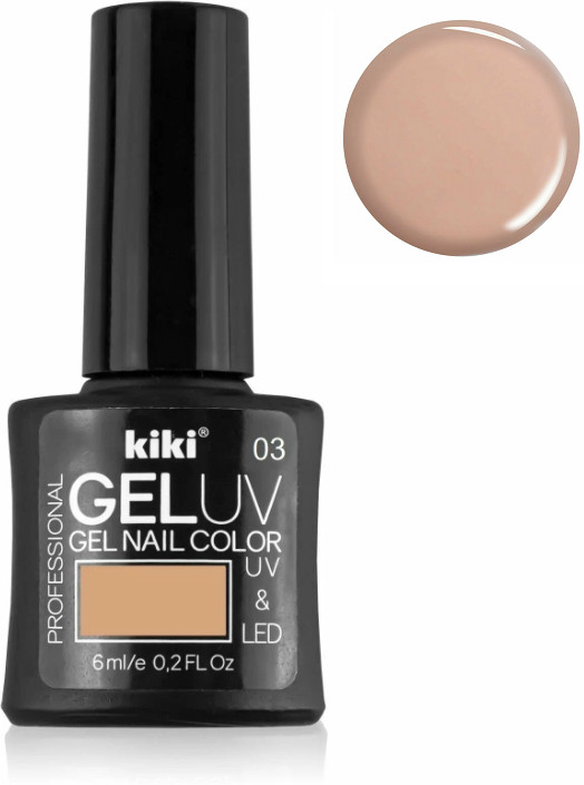 Гель-лак для ногтей «Gel Uv & Led», оттенок 03 Натуральный | Kiki