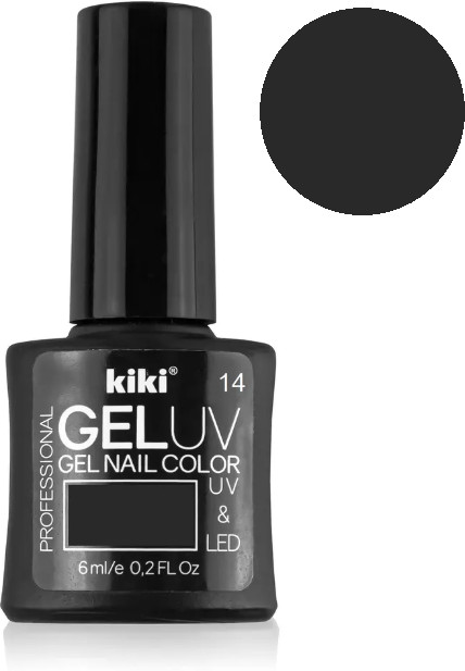 Гель-лак для ногтей «Gel Uv & Led», оттенок 14 Черный | Kiki