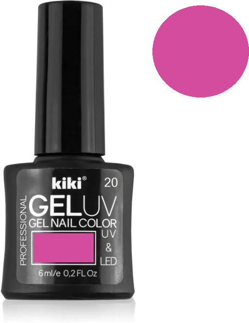Гель-лак для ногтей «Gel Uv & Led», оттенок 20 Темно-розовый | Kiki