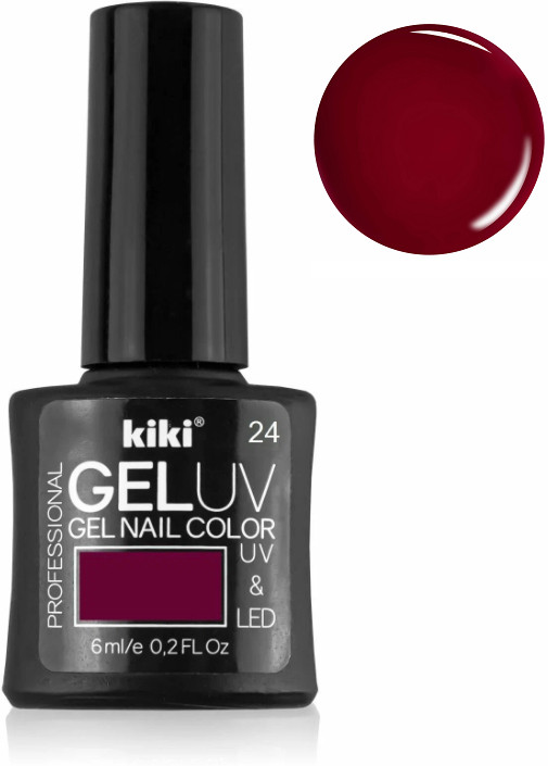 Гель-лак для ногтей «Gel Uv & Led», оттенок 24 Вишневый | Kiki