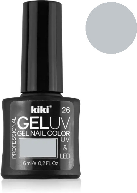 Гель-лак для ногтей «Gel Uv & Led», оттенок 26 Светло-серый | Kiki