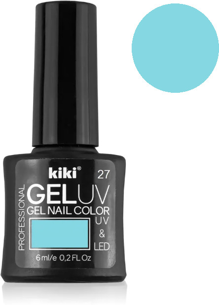 Гель-лак для ногтей «Gel Uv & Led», оттенок 27 Небесно-голубой | Kiki