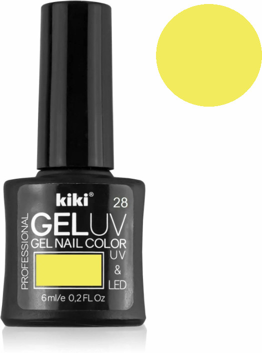Гель-лак для ногтей «Gel Uv & Led», оттенок 28 Светло-желтый | Kiki