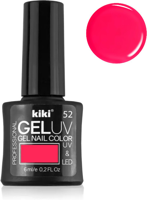Гель-лак для ногтей «Gel Uv & Led», оттенок 52 Розовый неон | Kiki