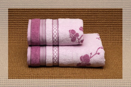 Комплект полотенец махровых пестротканых "Rametto" (Cleanelly Collection, 50х100 и 70х140, цвет розовый) | Rametto | ДМ Текстиль